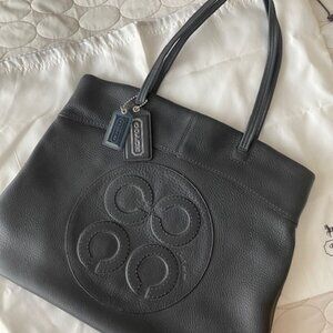 Coach Navy Blue Leather Coach Bag